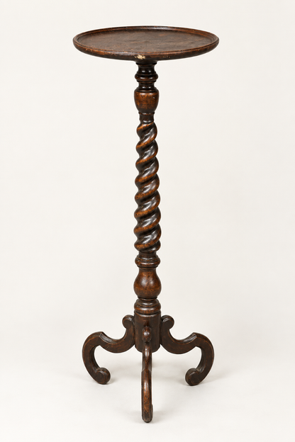 British Oak Barley Twist Pedestal