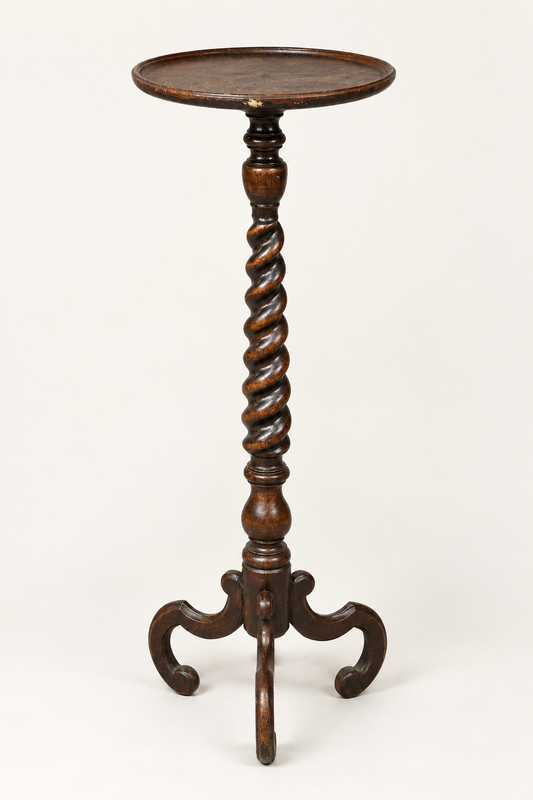 British Oak Barley Twist Pedestal