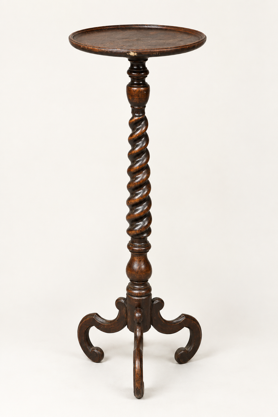 British Oak Barley Twist Pedestal