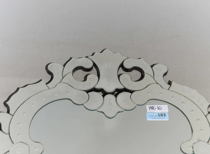 Venetian Etched Wall Mirror, Glass & Metal