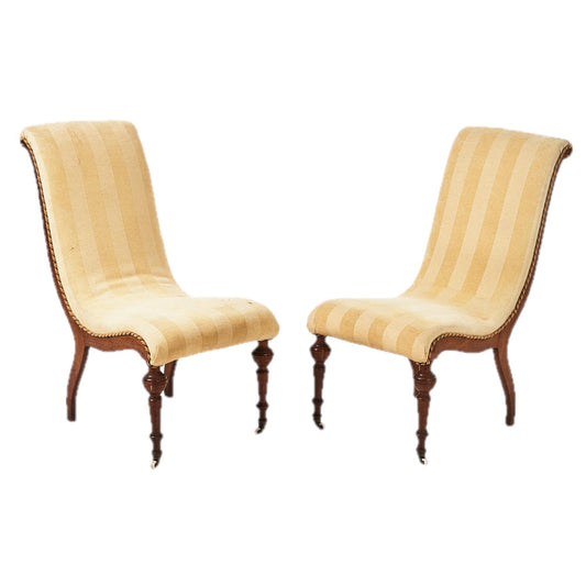 Pair of Late 19th Century Swan Neck Armchairs