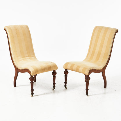 Pair of late 19th century swan neck armchairs