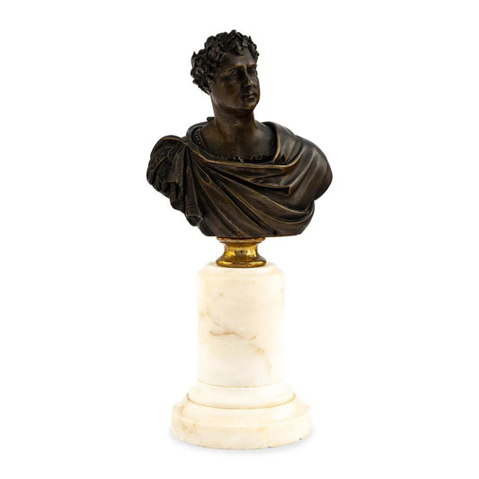 19th Century Bronze & Marble Coronation Bust of George IV