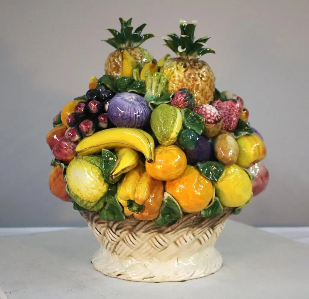 Ceramic fruit basket centerpiece alternate view
