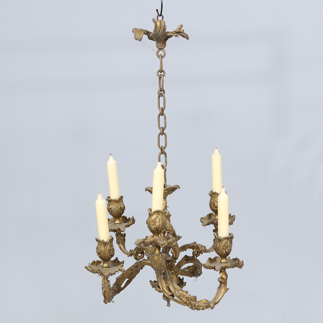 20th Century Louis XV Style Gilt Bronze Chandelier from Sweden