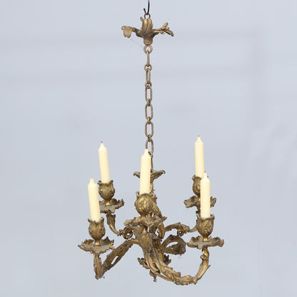 20th Century Louis XV Style Gilt Bronze Chandelier from Sweden