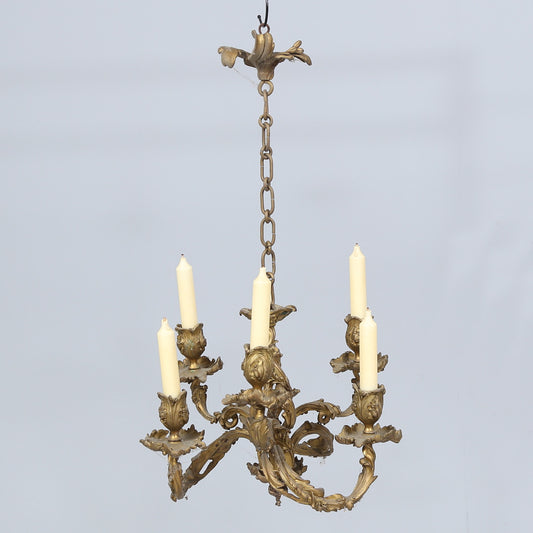 20th Century Louis XV Style Gilt Bronze Chandelier from Sweden