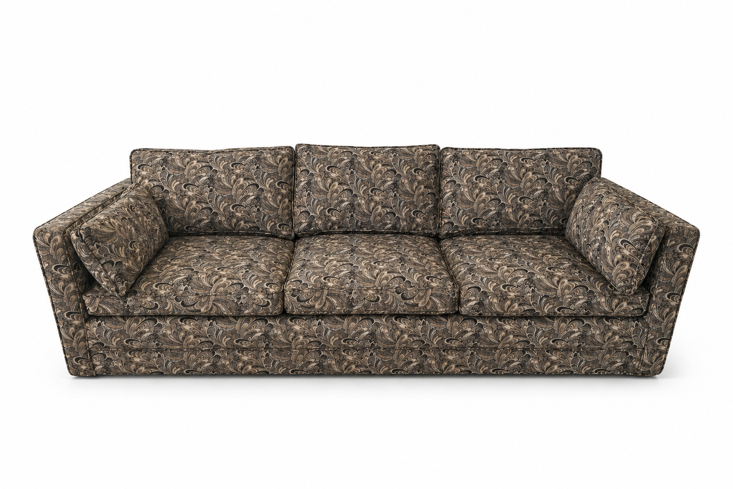 Milo Baughman-Style Mid-Century Modern Sofa on Casters, 1970s