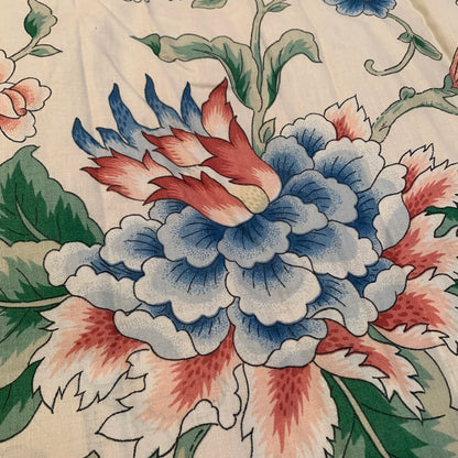 Vintage Floral Chintz Drapery Panel w/ Thermal Lining
