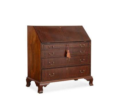 Early 20th Century Chippendale Slant Front Desk front angle