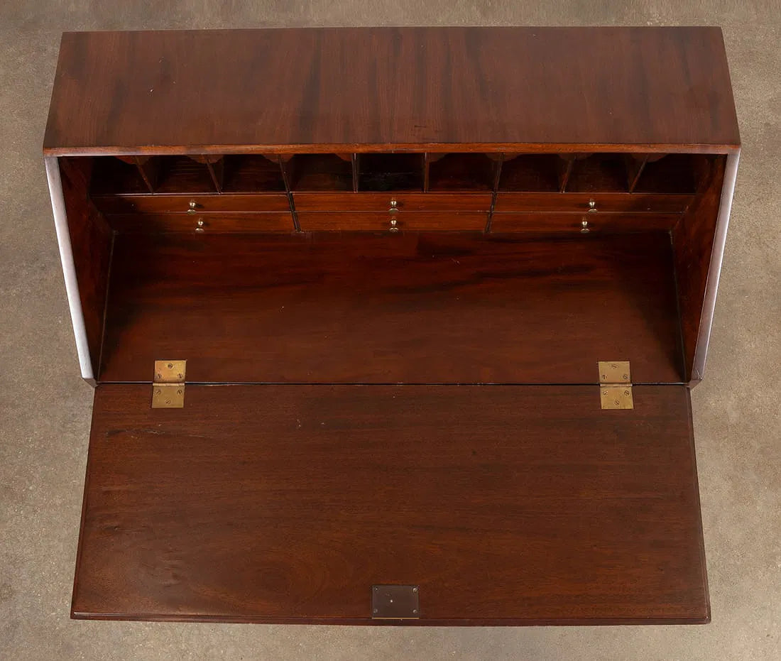 Early 20th Century Chippendale Slant Front Desk open interior