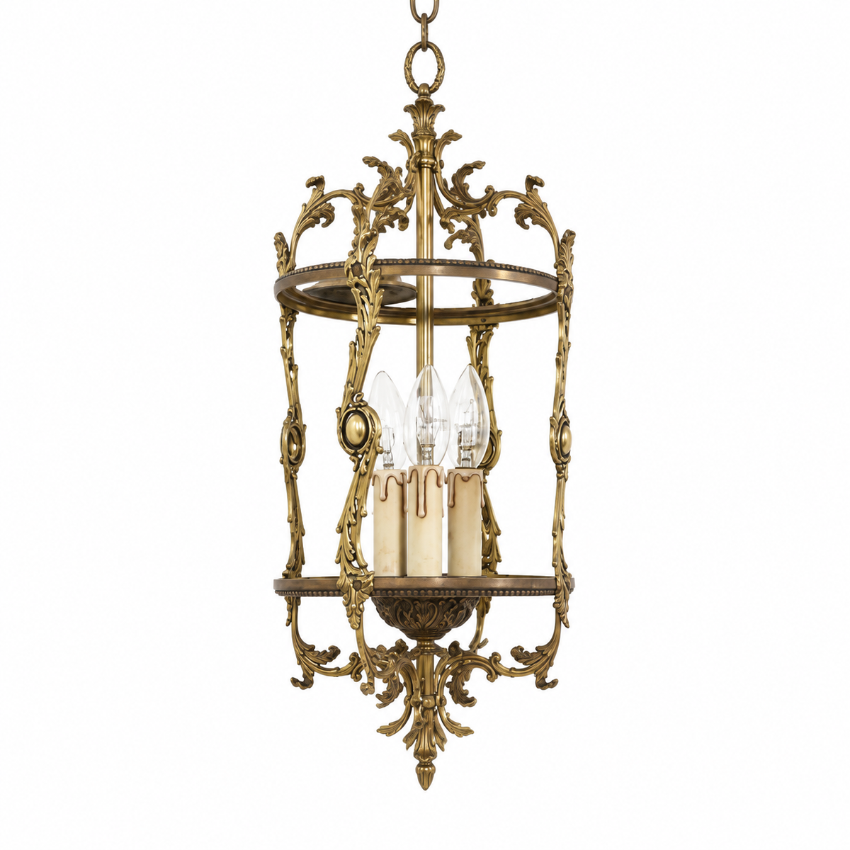 French bronze hanging lantern