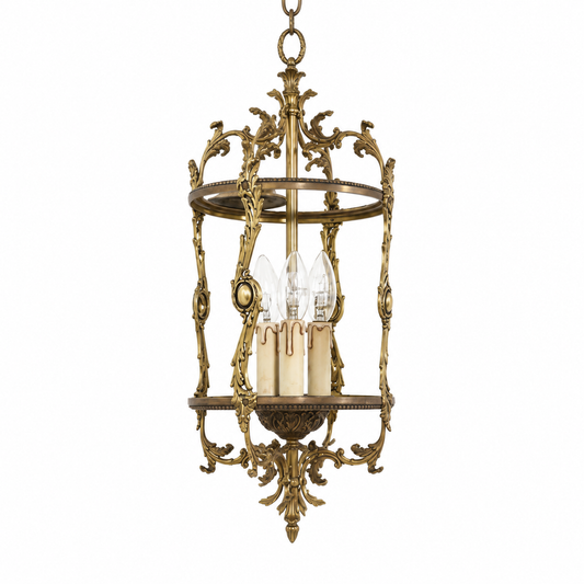 French bronze hanging lantern