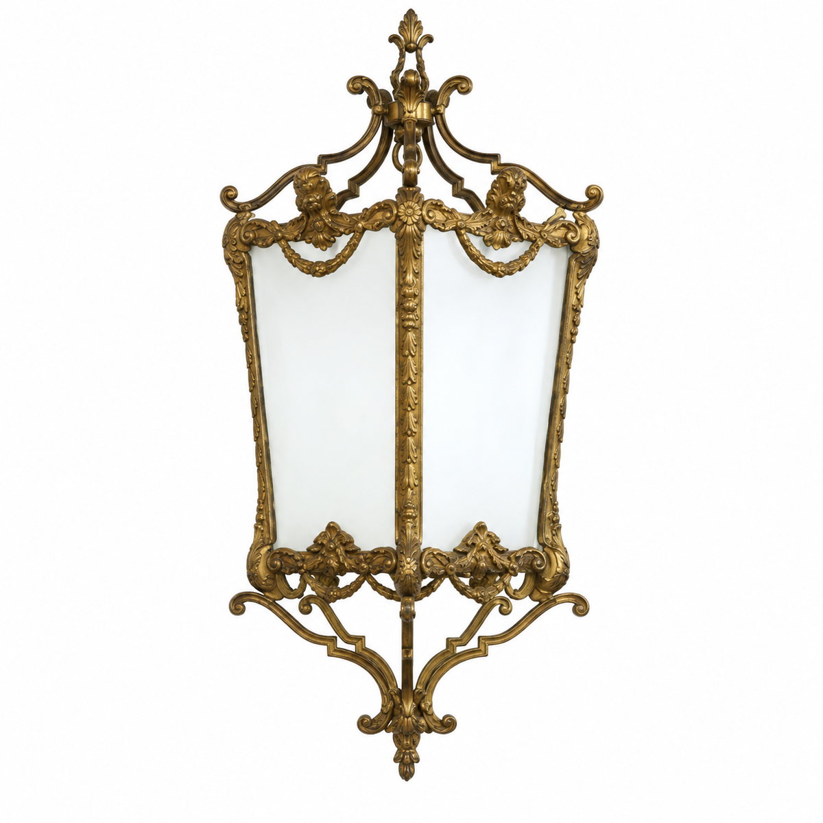 French gilt bronze wall lantern
