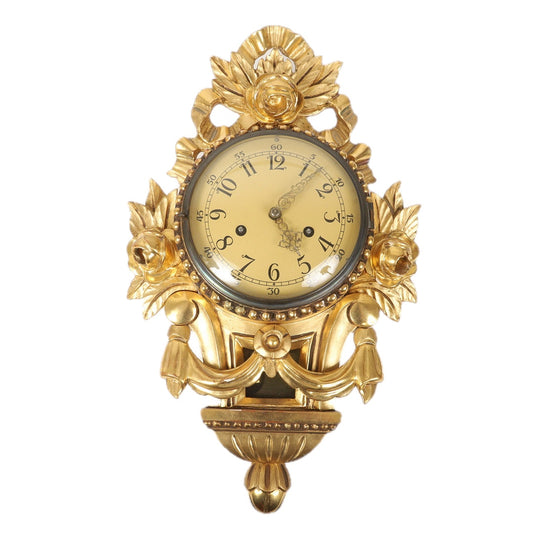 Early 19th Century Austrian Giltwood Frame Clock by Ad. Uhrig, Wien