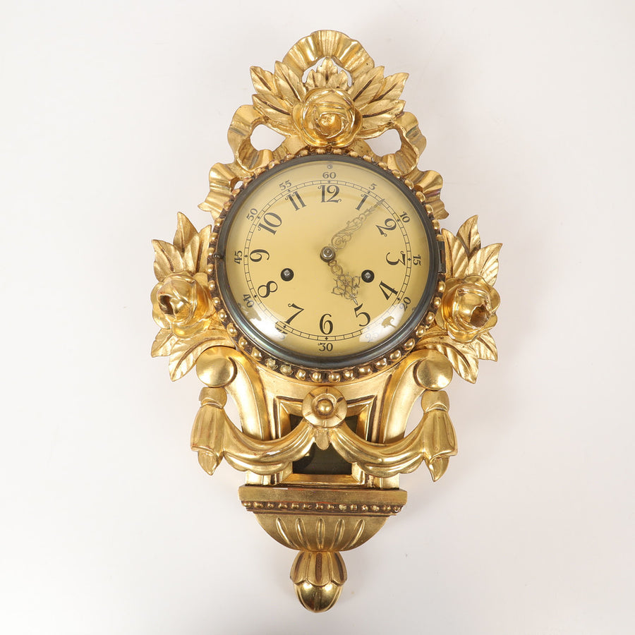 Early 19th Century Austrian Giltwood Frame Clock by Ad. Uhrig, Wien