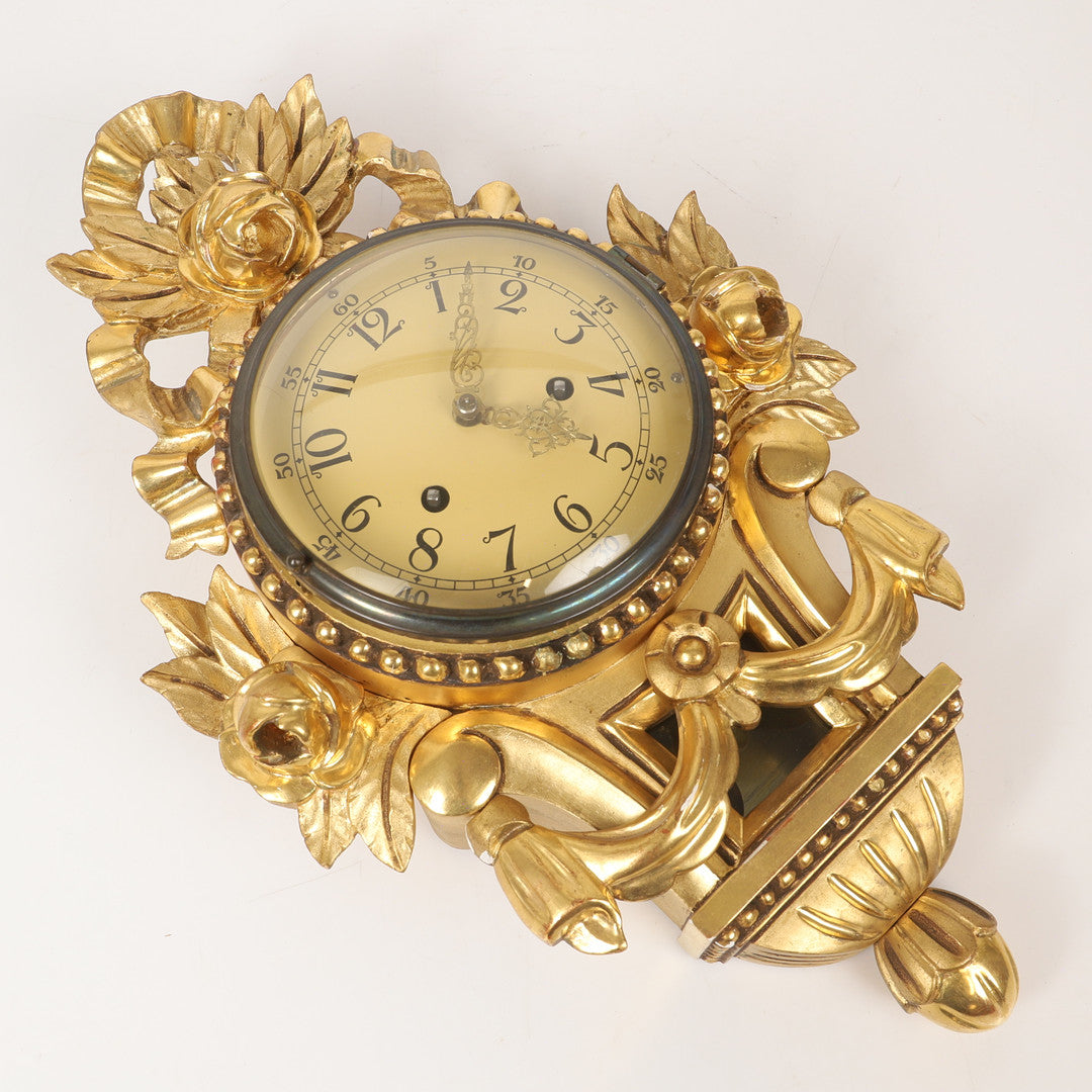 Early 19th Century Austrian Giltwood Frame Clock by Ad. Uhrig, Wien