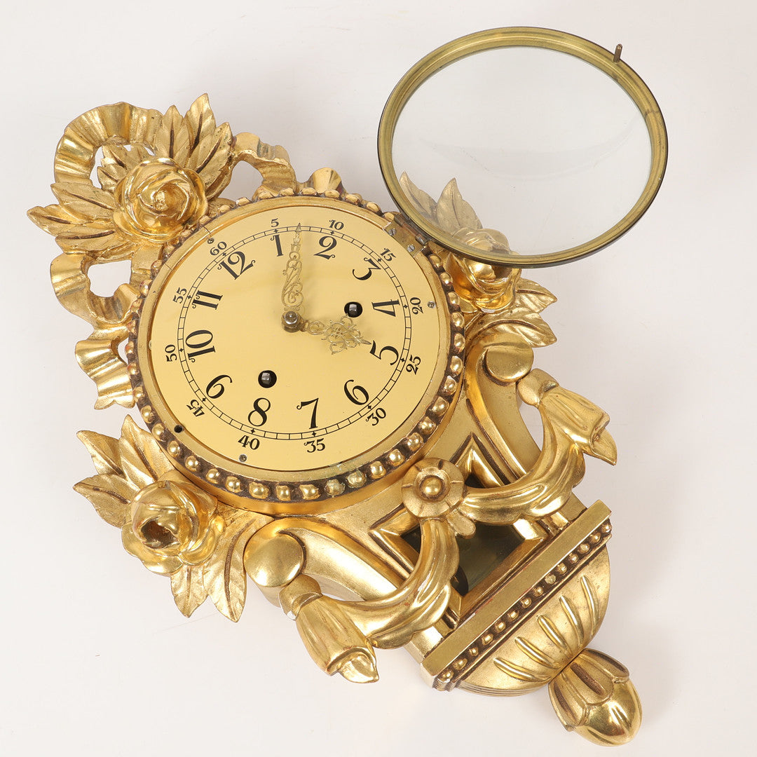 Early 19th Century Austrian Giltwood Frame Clock by Ad. Uhrig, Wien