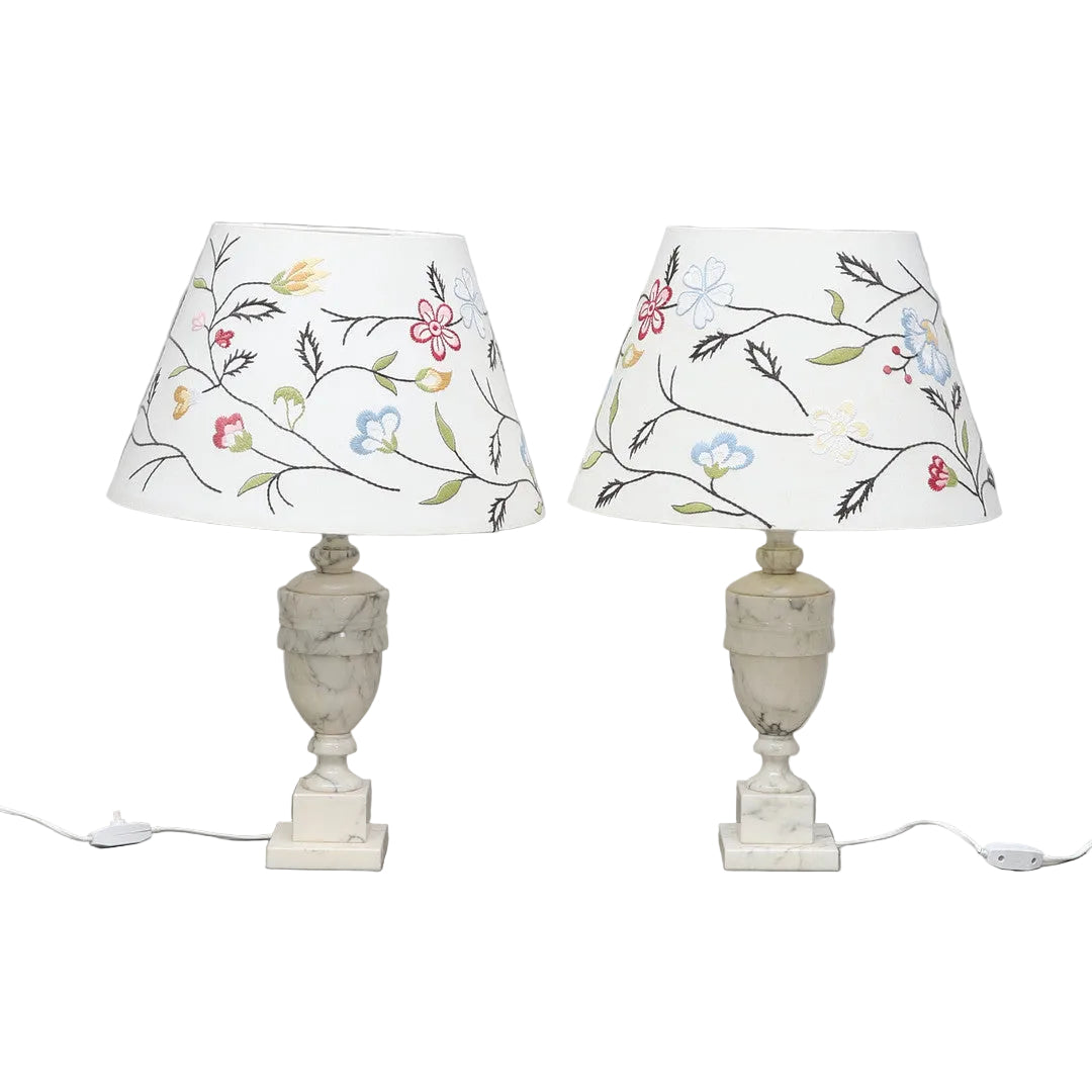 A Pair of Italian Marble Table Lamps Italy, second half of the 20th century