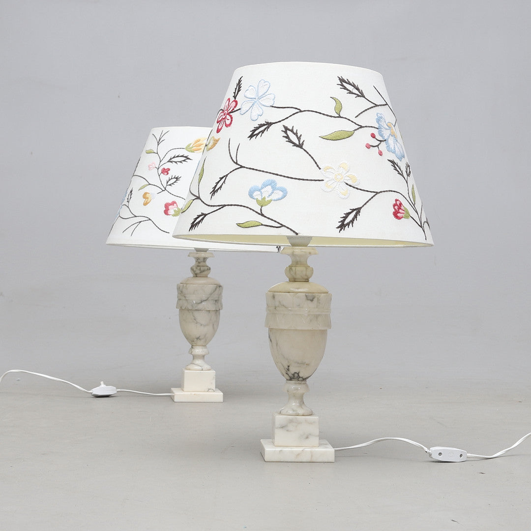 A Pair of Italian Marble Table Lamps Italy, second half of the 20th century