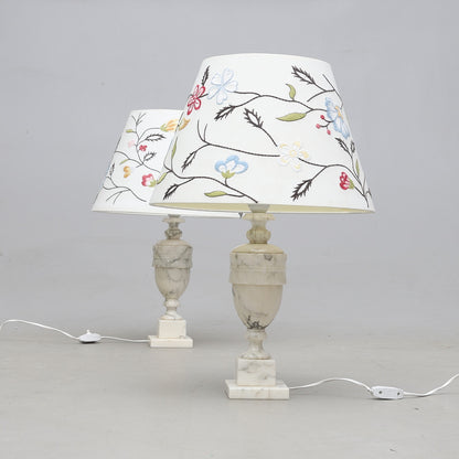 A Pair of Italian Marble Table Lamps Italy, second half of the 20th century