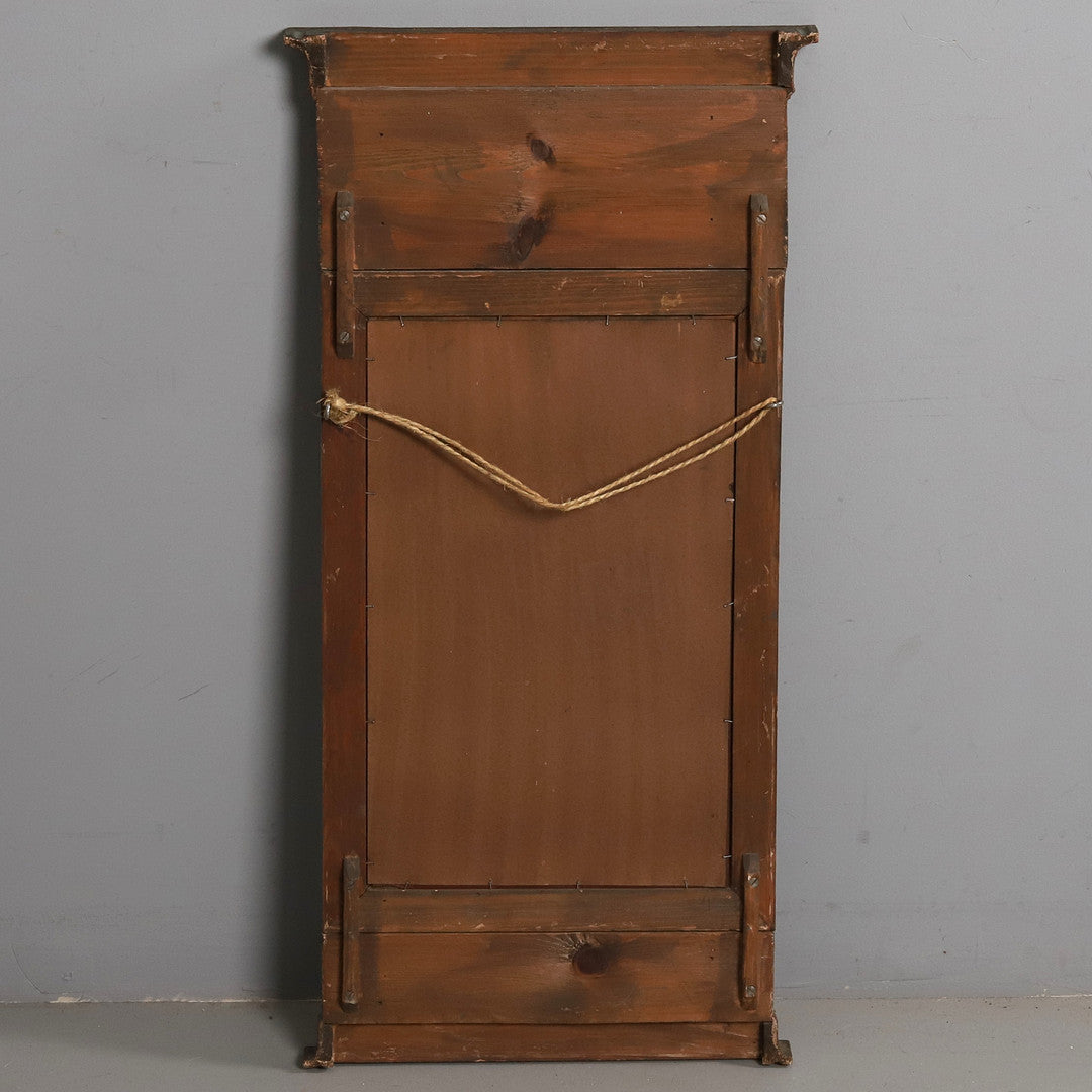 Side detail of vintage Swedish painted wood Gustavian mirror