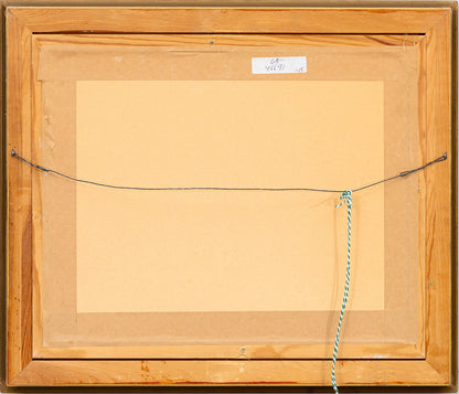 Frame and signature detail of Swedish Harald Wiberg landscape artwork