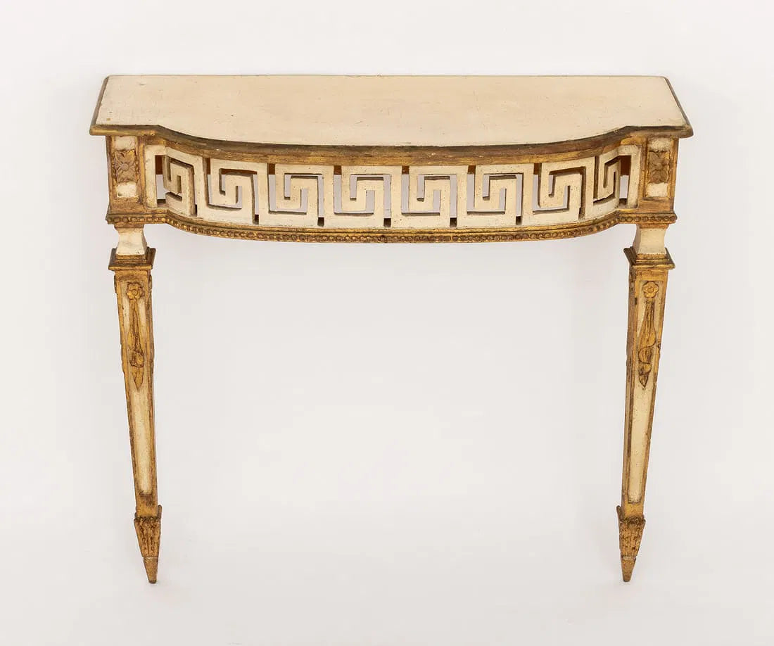 Italian Neoclassical Greek Key Console alternate front view
