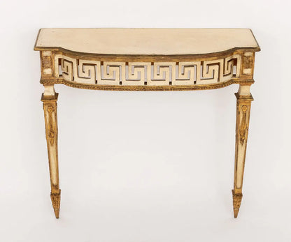 Italian Neoclassical Greek Key Console alternate front view