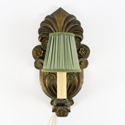 Matts i Taserud carved wooden wall sconce