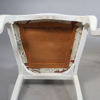 Pair of Rococo Style Armchairs with Matching Stool
