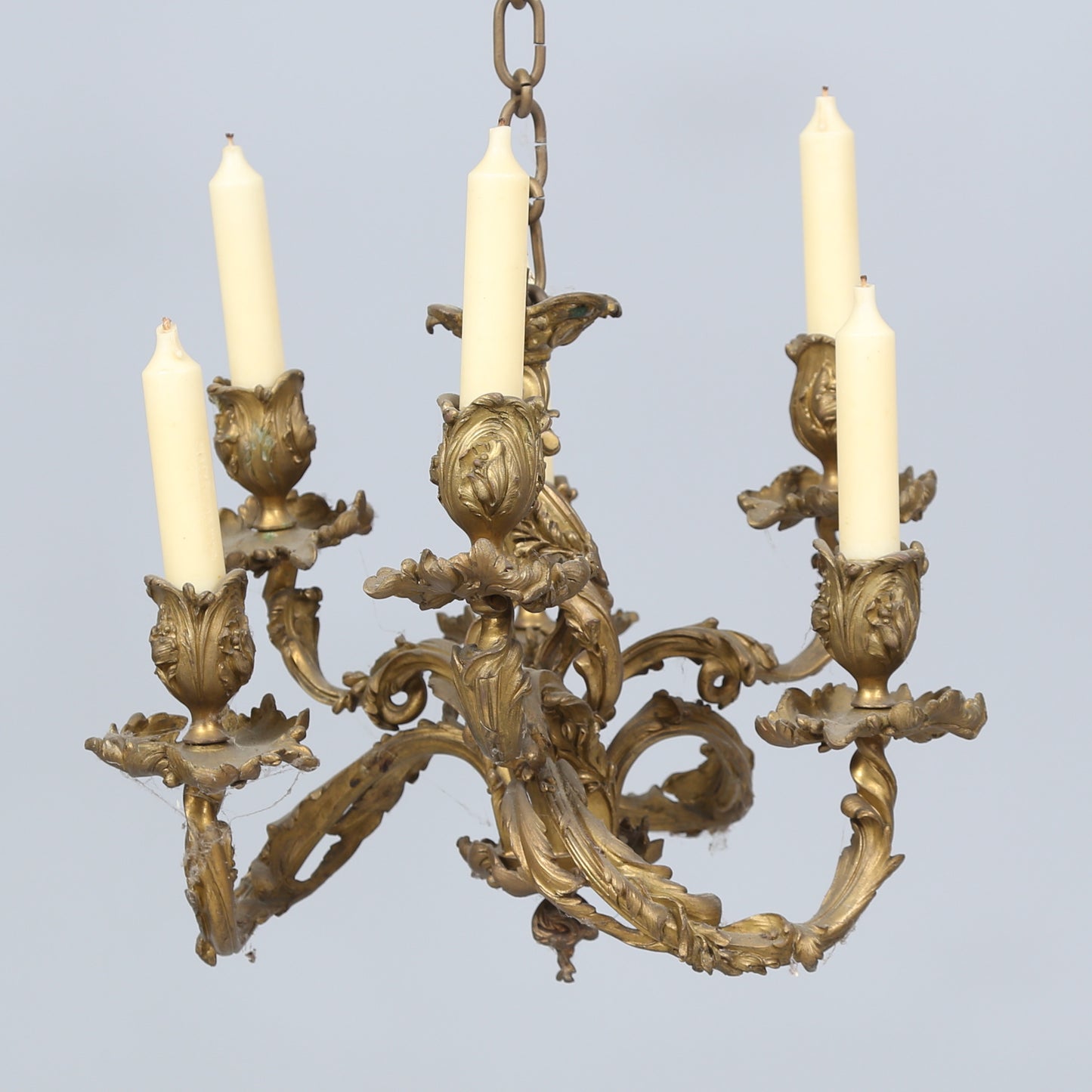 20th Century Louis XV Style Gilt Bronze Chandelier from Sweden