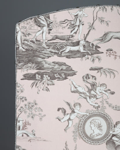 Victorian Style White Painted Sofa and Matching Four-Panel Screen in Toile de Jouy