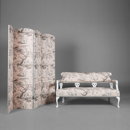 Victorian style sofa and screen in toile de Jouy