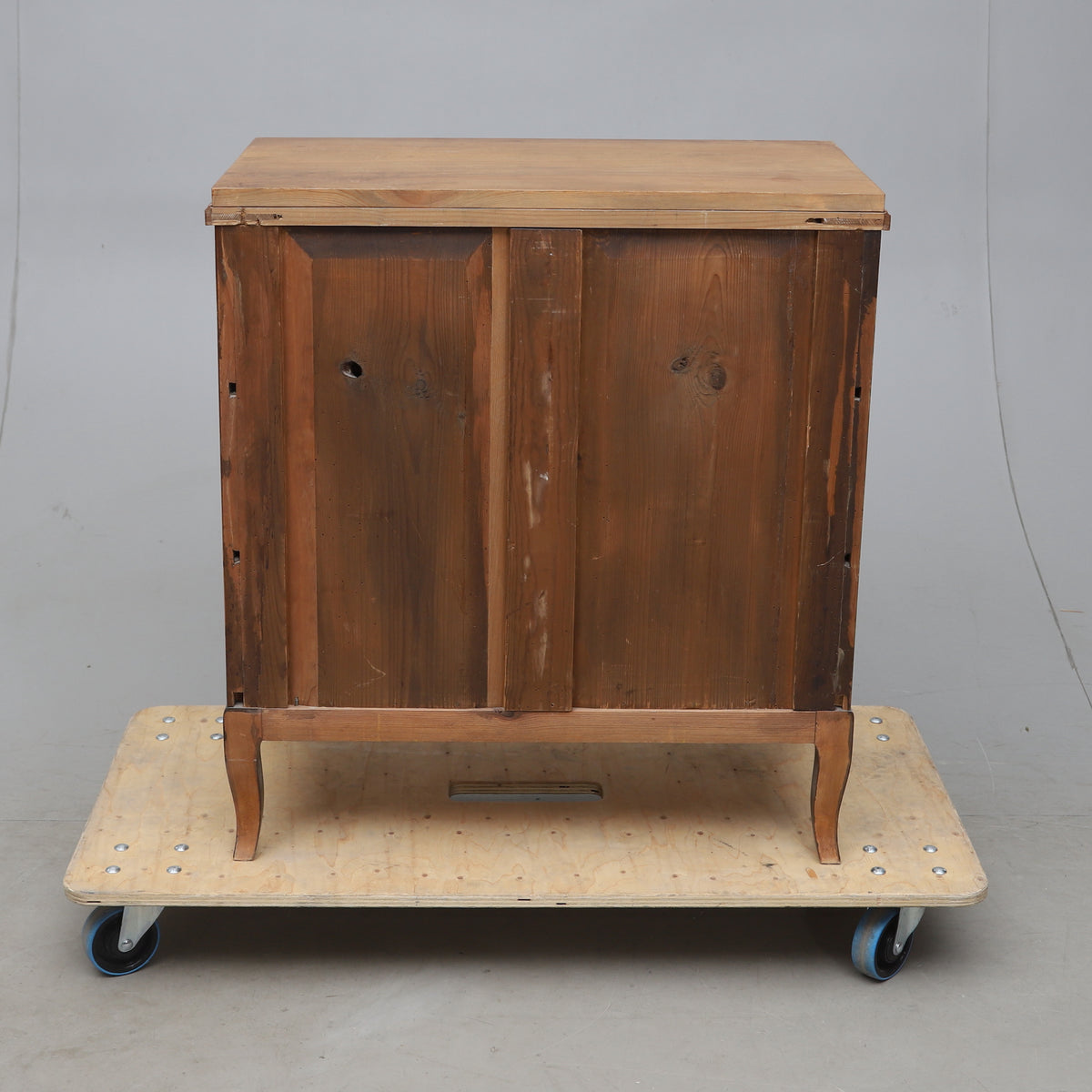 Walnut Veneered Three-Drawer Chest with Ebonized Details, Late 19th Century