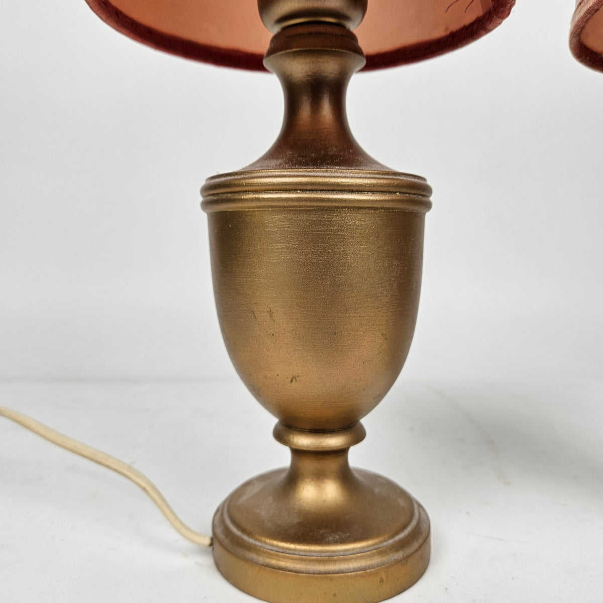 Pair of Turned Wood Table Lamps, 20th Century