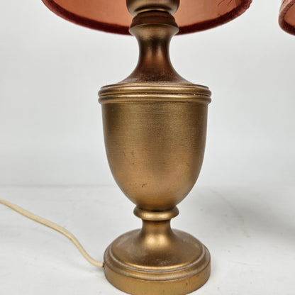 Pair of Turned Wood Table Lamps, 20th Century