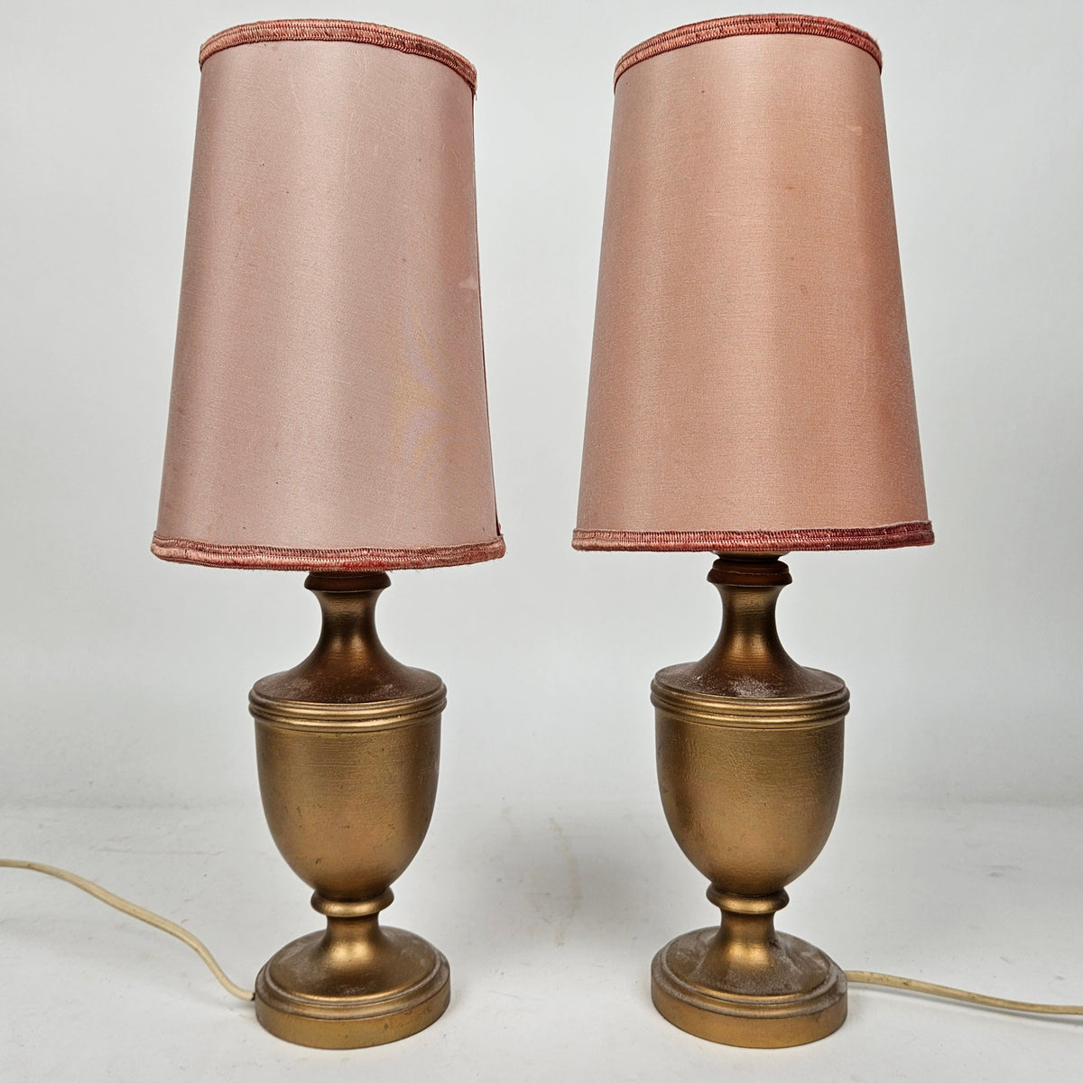 Pair of wood table lamps