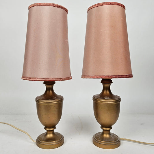 Pair of wood table lamps