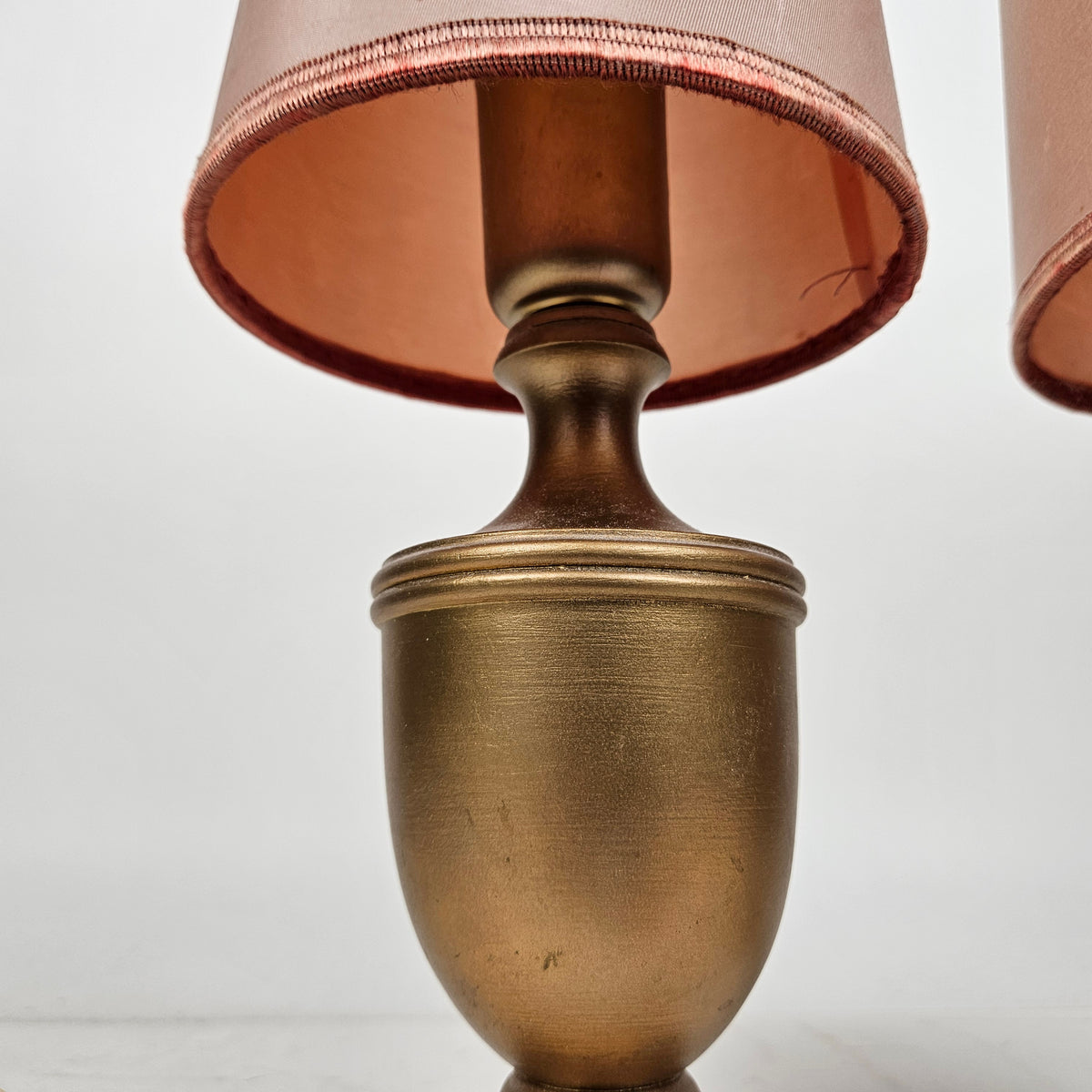 Pair of Turned Wood Table Lamps, 20th Century