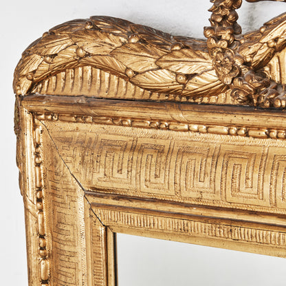 Northern European Carved and Bronzed Mirror with Laurel Festoons, 18th Century