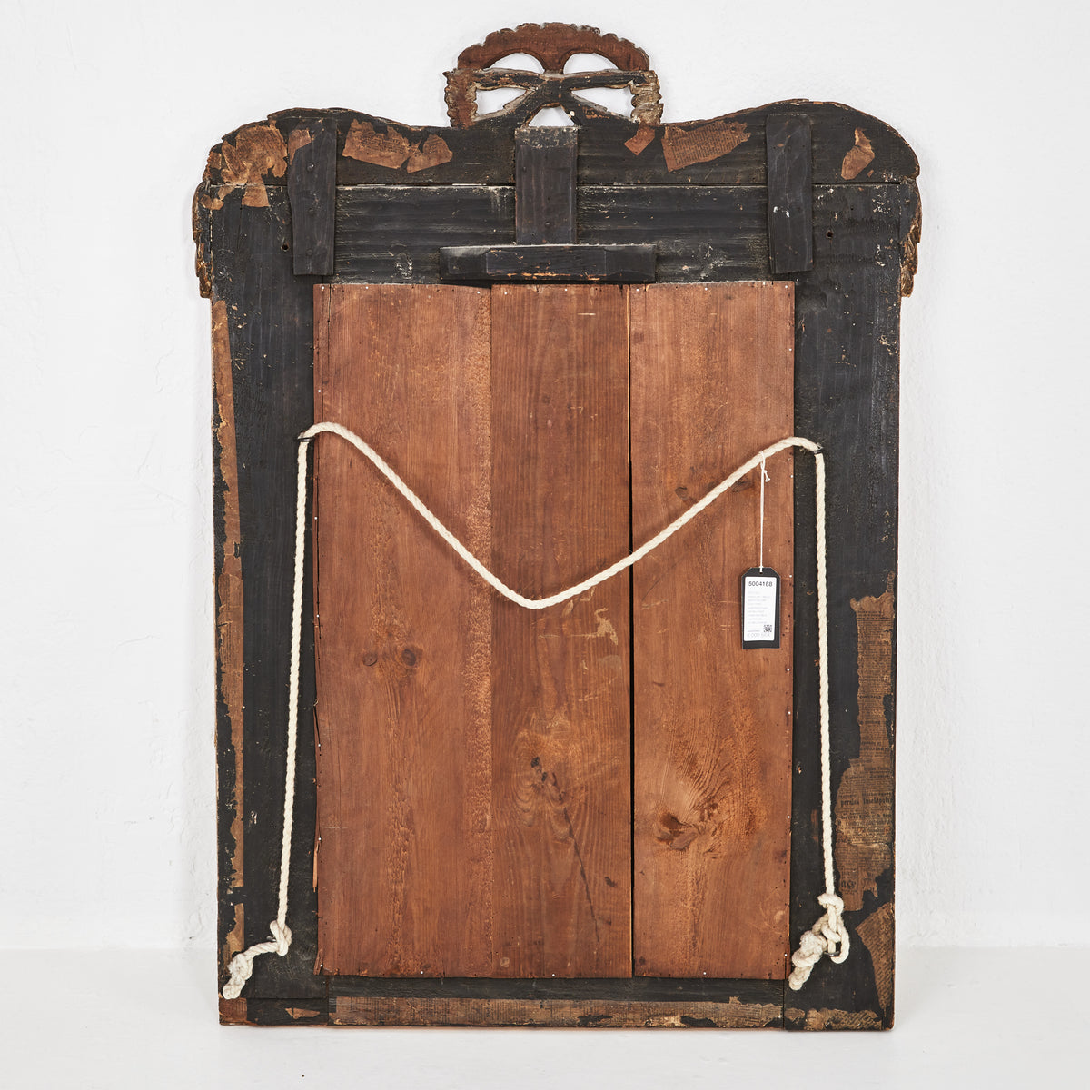 Northern European Carved and Bronzed Mirror with Laurel Festoons, 18th Century