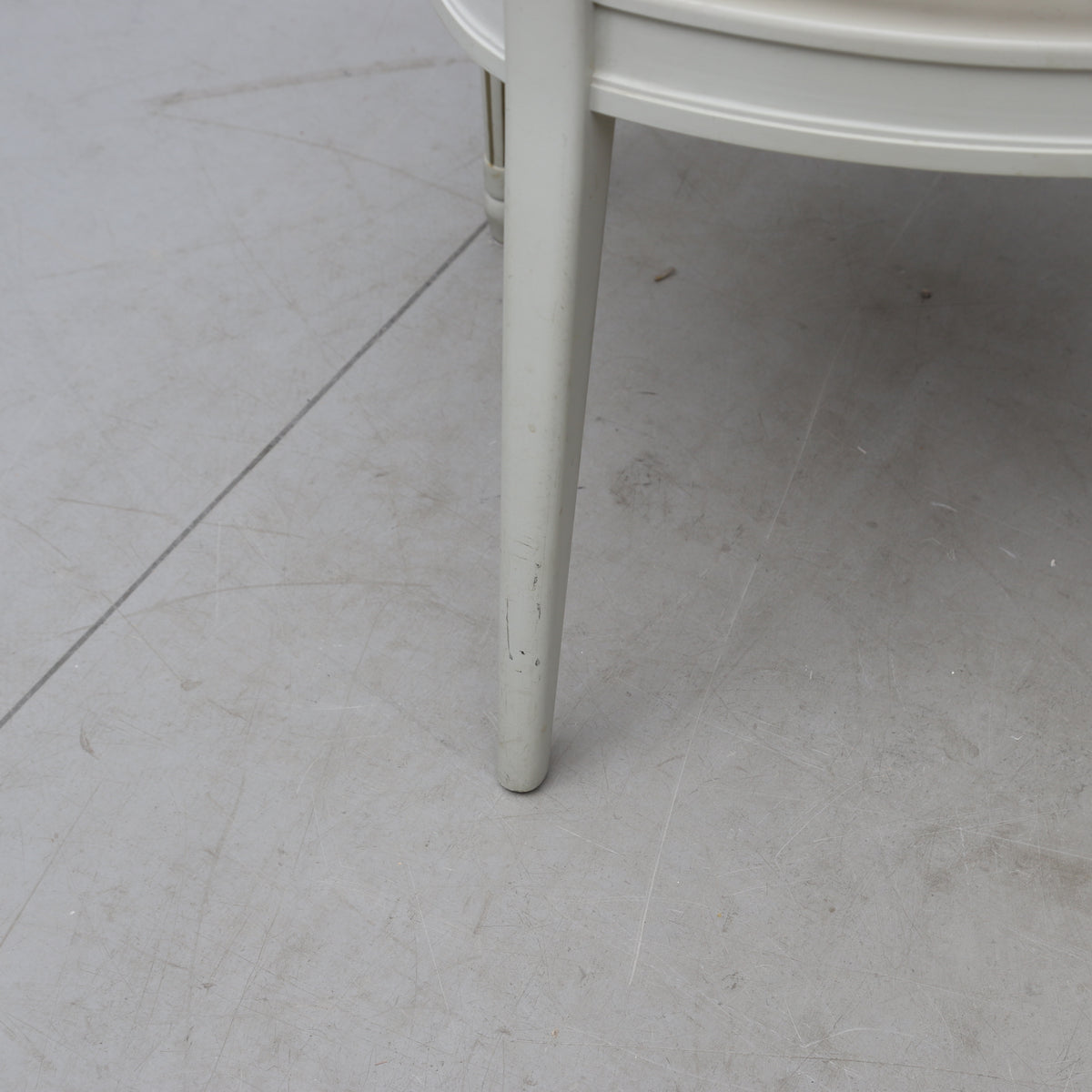 Gustavian Style Painted Round Dining Table with Three Chairs, Late 20th Century