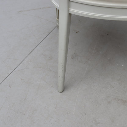 Gustavian Style Painted Round Dining Table with Three Chairs, Late 20th Century
