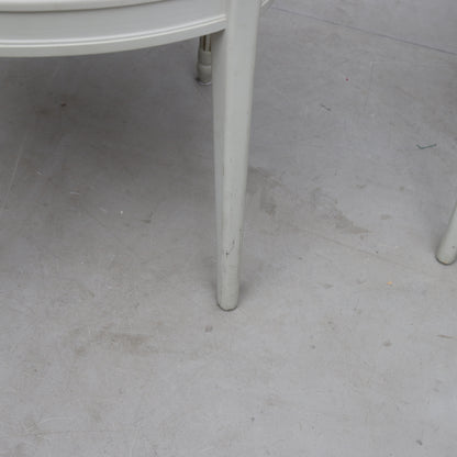 Gustavian Style Painted Round Dining Table with Three Chairs, Late 20th Century