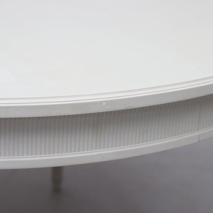 Gustavian Style Painted Round Dining Table with Three Chairs, Late 20th Century