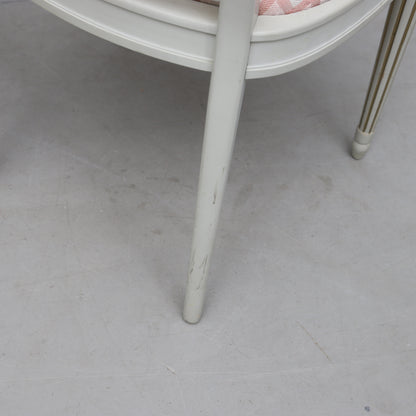 Gustavian Style Painted Round Dining Table with Three Chairs, Late 20th Century