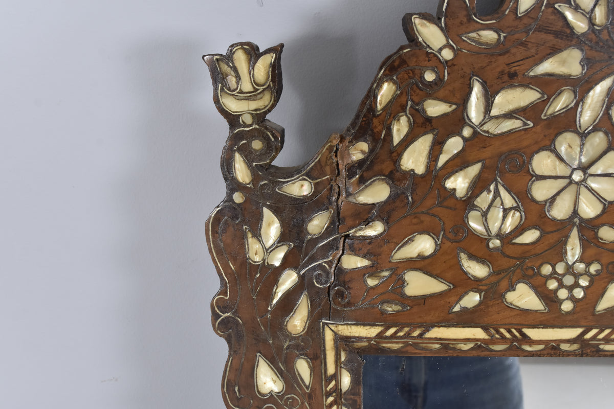 Syrian Mother-of-Pearl Inlaid Wall Mirror, 19th Century