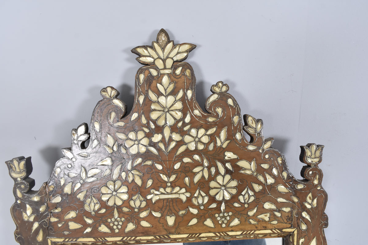 Syrian Mother-of-Pearl Inlaid Wall Mirror, 19th Century