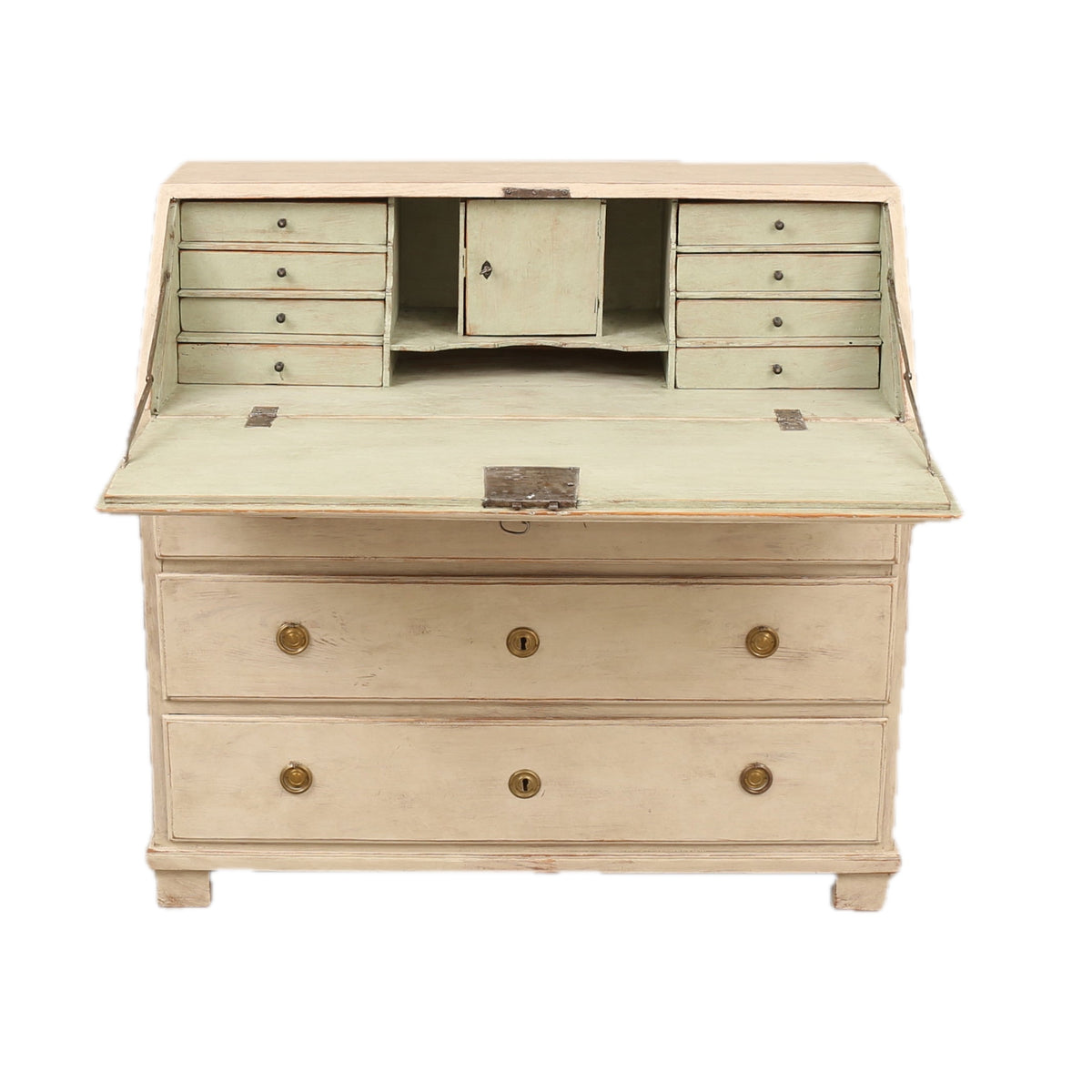 19th Century Swedish Gustavian Painted Secretary Desk